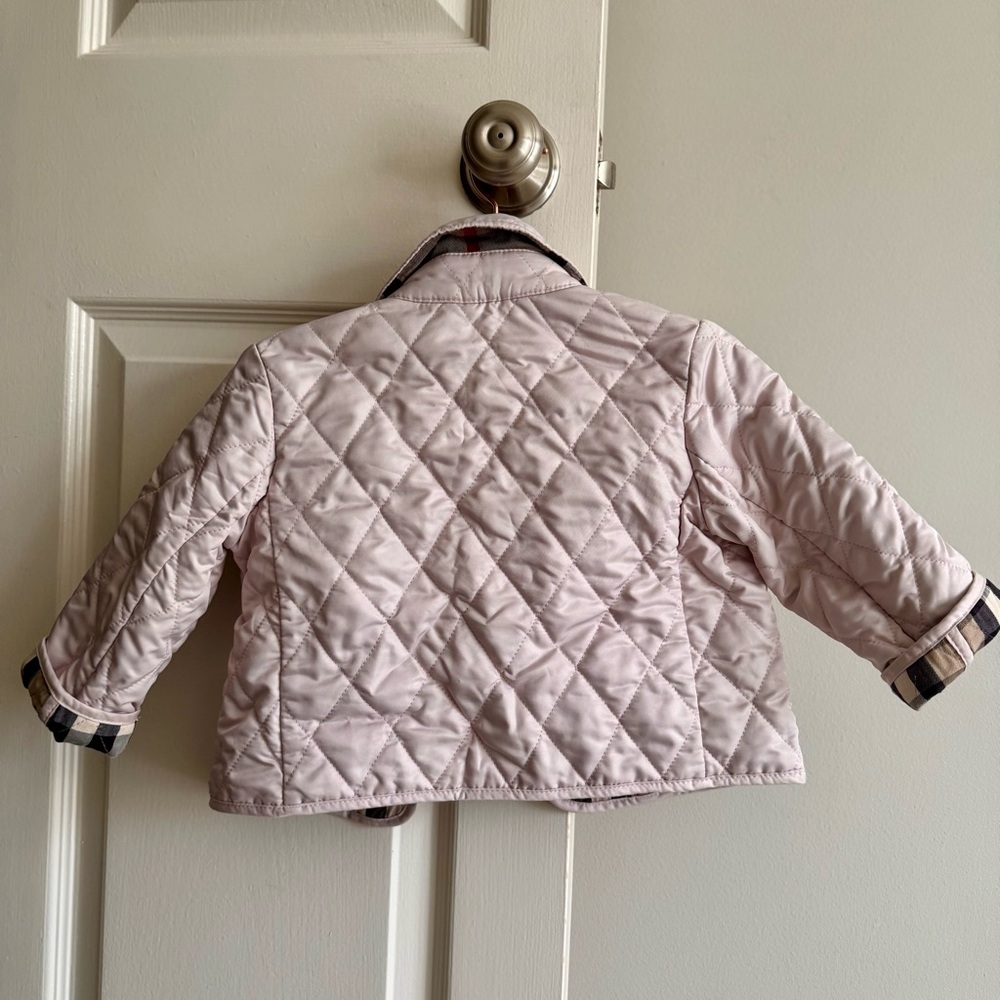 Girls Burberry Quilted Jacket Pink Size 2Y - Picture 6 of 7